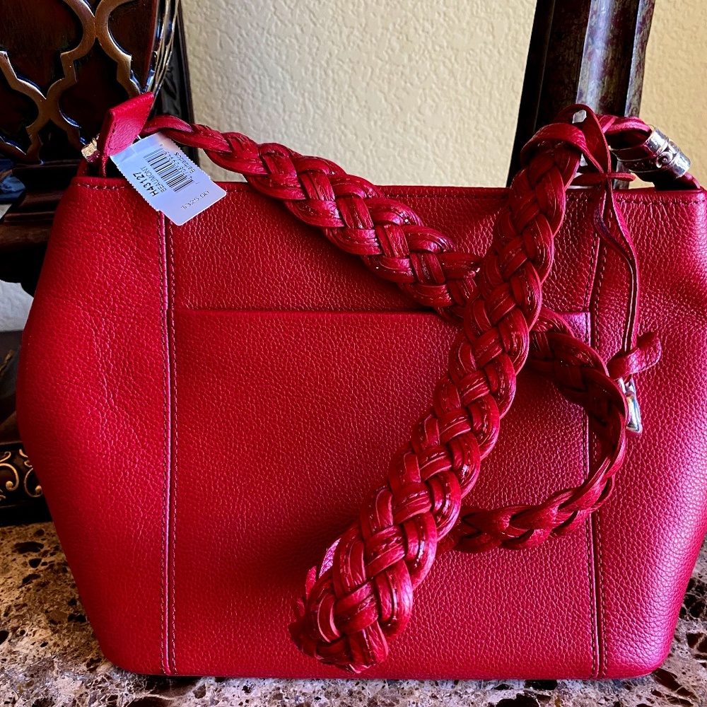 Brand New Red Brighton Beaumont Leather Handbag